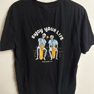 Z/C Classic Black Crew Neck Short Sleeve Tee skeleton large